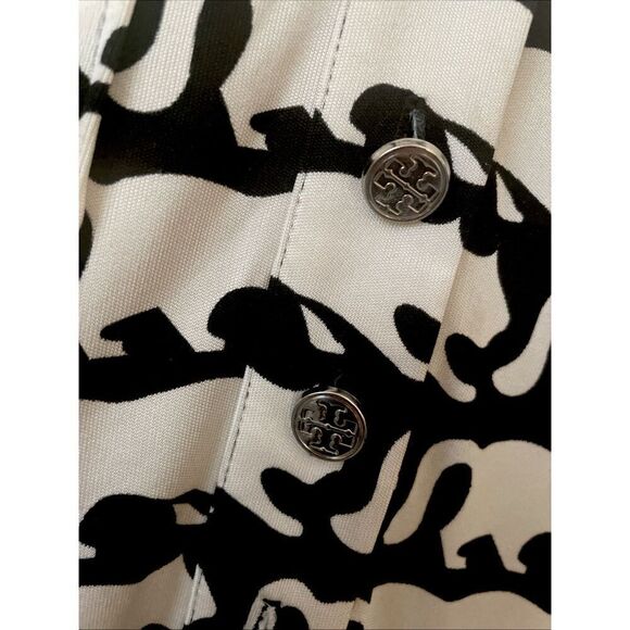 Tory Burch Tricot Silk Printed 3/4 Sleeve Sheath Dress Size Small Black/White - Picture 6 of 6